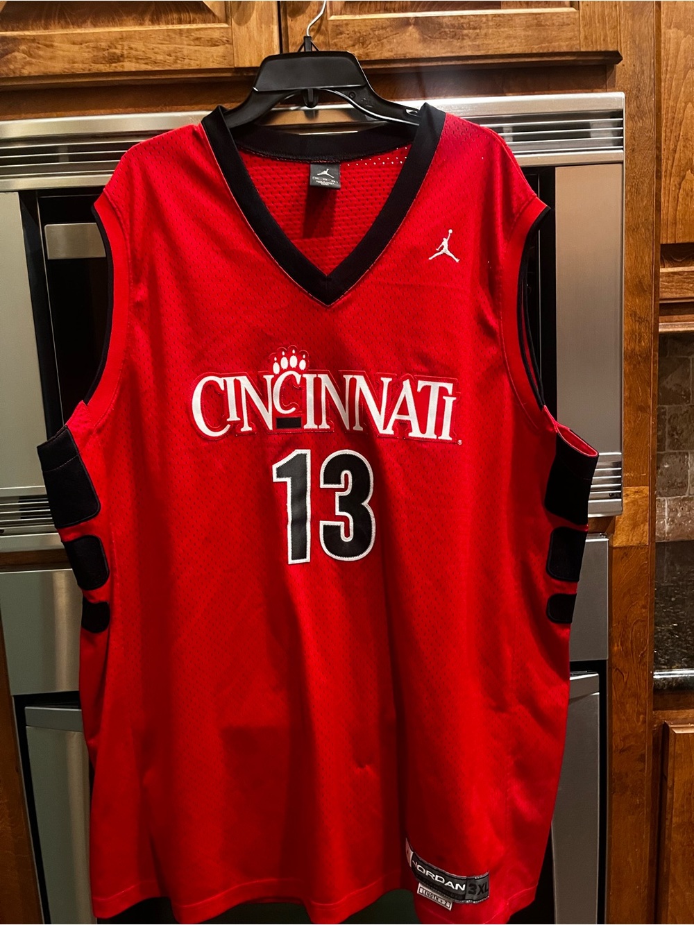 Jordan Red Mesh Basketball Jersey with Jordan Patch